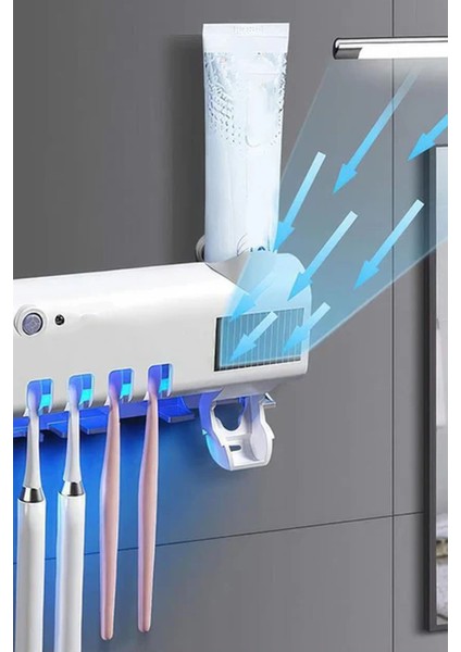 Şarjlını Işıktan Dolduran Panelli Otomatik Diş Macun Sıkacağı ve Fırça Tutucu Stand Yeni Nesil fırsatları