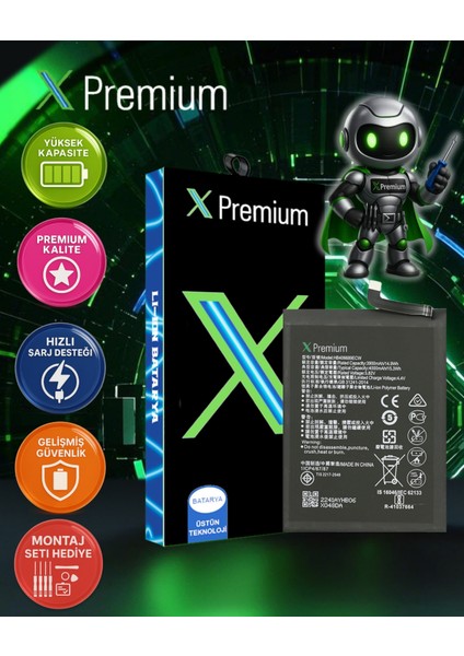 Xpremium Huawei Y9 2019 Jkm-Lx2 Uyumlu Batarya Pil Süper Yüksek Kalite 3900 Mah HB406689ECW
