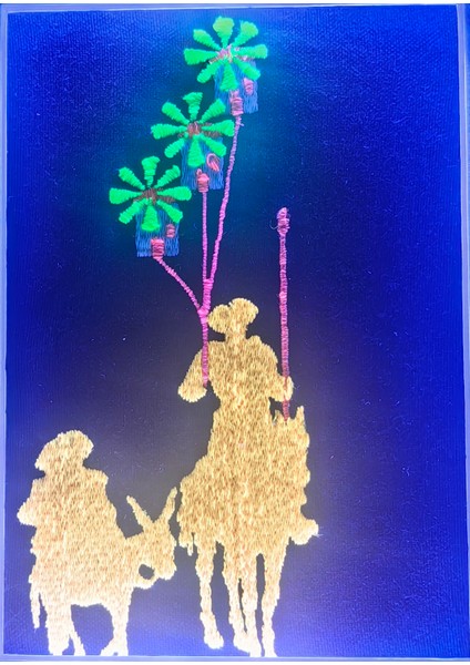 Don Kişot - Uv LED Li Neon Nakış Işlemeli 21X30 cm