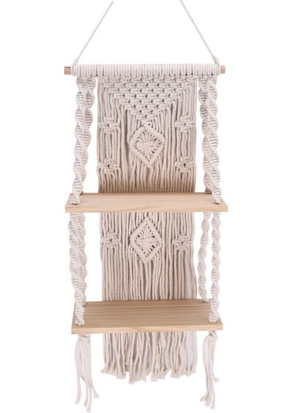 El Yapımı Püskül Makrame Duvar Asılı Raf Boho Pamuk Halat Dokuma Goblen Bitki Askısı Yüzen Raf Ev Odası Dekor (Yurt Dışından)