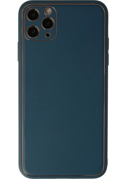 iPhone 11 Pro Kılıf Coco Deri Silikon Kapak - MAVI-(5796) - I70H53N8-7A40VS