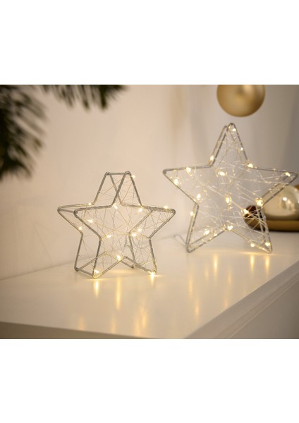 Led’li Dekoratif Yıldız, 2 Adet, Küçük