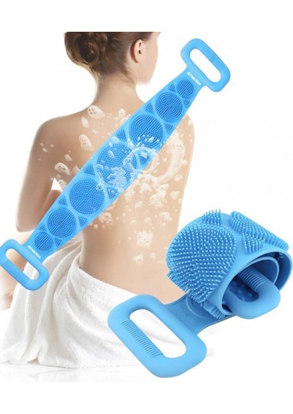 Banyo Duş Sırt Kesesi Çift Taraflı Silikon Lifi Fırçası 70 cm modelleri