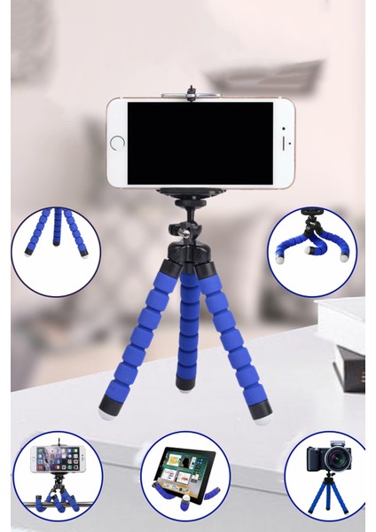 Sünger Ayaklı Akrobat Tripod (26 Cm) Telefon Tutucu Tripod Tiktok Youtuber Yayıncı Çekim Ayağı
