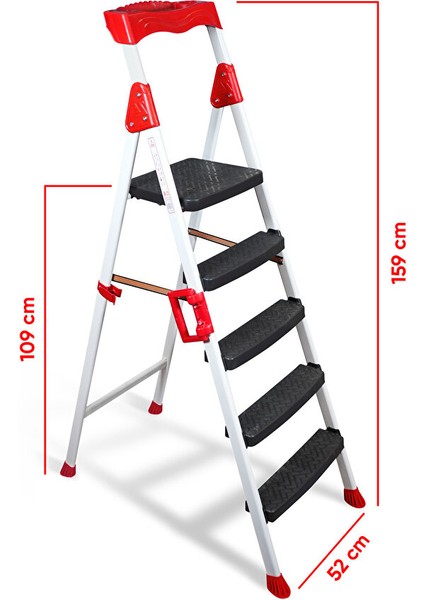 Elegance 4+1 Geniş Basamaklı Kolay Taşıma Aparatlı Merdiven Kaliteli Paslanmaz fırsatları