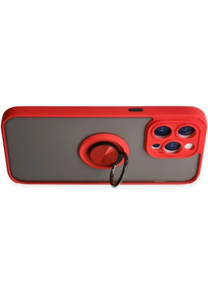 iPhone 14 Pro Max Kılıf Montreal Yüzüklü Silikon Kapak - KIRMIZI-(5796) - I90H95N5-9A09VS fırsatları