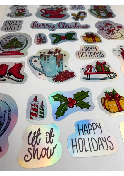 Christmas Sticker Seti – Yılbaşı Temalı Noel Sticker Sayfası | – Tatlı Kış Çıkartmaları fiyatları