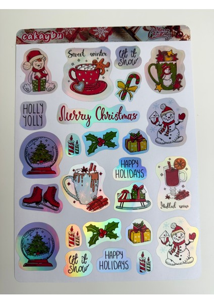 Christmas Sticker Seti – Yılbaşı Temalı Noel Sticker Sayfası | – Tatlı Kış Çıkartmaları modelleri