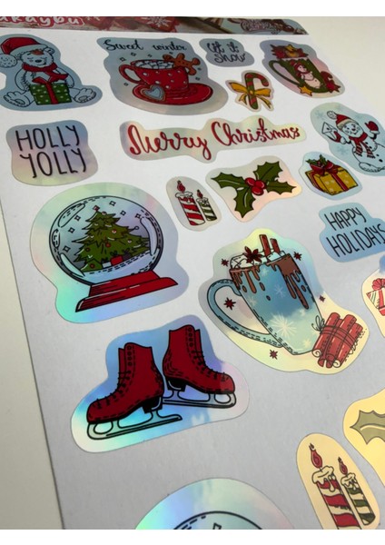 Christmas Sticker Seti – Yılbaşı Temalı Noel Sticker Sayfası | – Tatlı Kış Çıkartmaları fırsatları