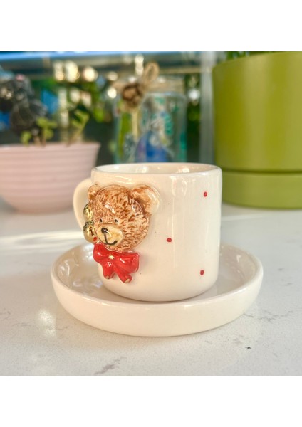 El Yapımı Seramik Gerçek 24K Altın Ayıcık Türk Kahvesi Fincanı fiyatları