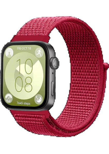 Huawei Fit 4 Hasırlı Cırtcırtlı Kordon - KIRMIZI-(5796) - I83H50N0-4A75VS