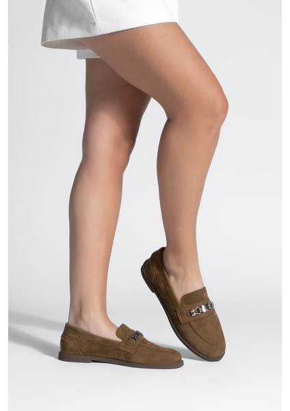 Kadın Loafer Makosen Tokalı Günlük Ayakkabı Zamira Kahve Süet fırsatları