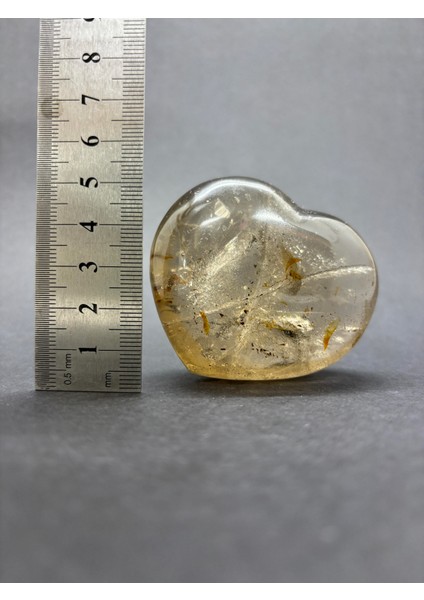 Altın Rutilli Kuvars Kalp Palmstone Doğaltaş
