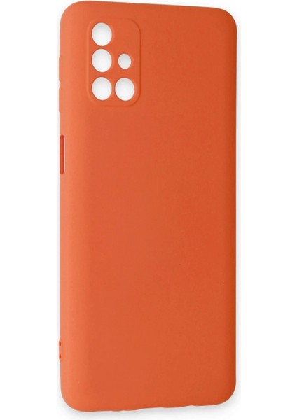 Samsung Galaxy M31S Kılıf Nano Içi Kadife Silikon - Turuncu (K95) fiyatları