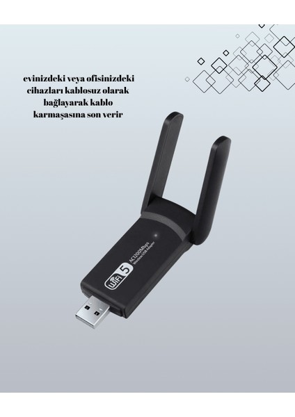 Yüksek Hızlı 1200 Mbps Çift Bant USB Wifi Adaptör – Güçlü Sinyal, Geniş Uyumluluk modelleri