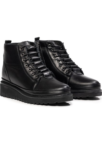 Kadın Fermuarlı Kürklü Hakiki Deri Bot