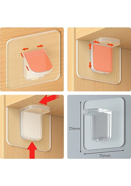 8li Yapışkanlı Şeffaf Raf Tutucu Aparat Raf Sabitleyici Askı 8 Adet fırsatları