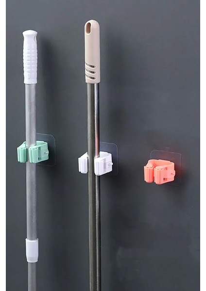 Yapışkanlı Pratik Mop Fırça Tutucu 4 Adet Poratif Banyo, Mutfak Askısı fiyatları
