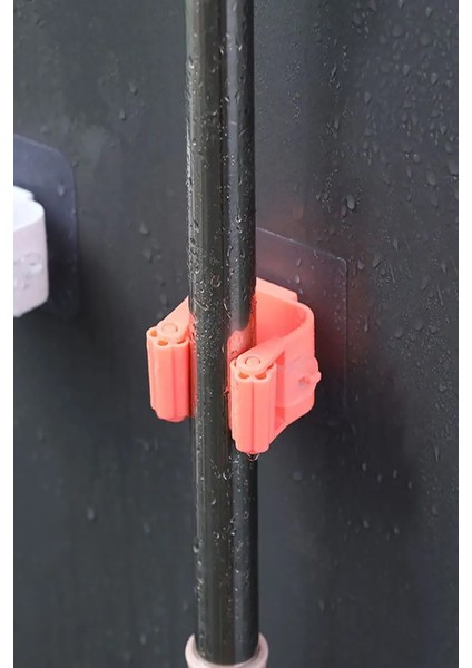 Yapışkanlı Pratik Mop Fırça Tutucu 4 Adet Poratif Banyo, Mutfak Askısı modelleri