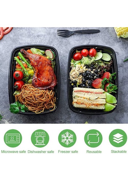 50'li Paket Yemek Hazırlama Kapları Yeniden Kullanılabilir Paket Servis Gıda Kapları (Yurt Dışından) indirimleri