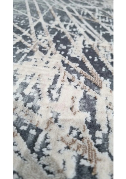 Elegance 1067 Gri Halı Antrasit Modern Klasik Desenli Viskon Doğal Iplik Bambu Halı Tozu Az Salon fırsatları