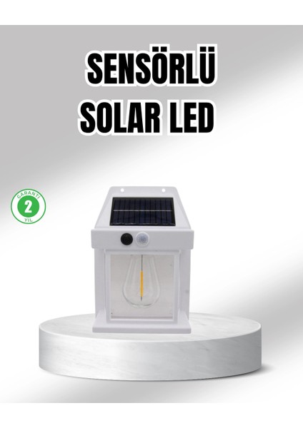 Güneş Enerjili Dış Mekan Sensörlü Duvar Lambası IP65 Su Geçirmez