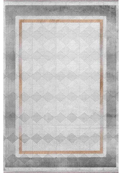 Elegance 1065 Krem Gri Halı Modern Klasik Desenli Viskon Doğal Iplik Bambu Halı Tozu Az Salon