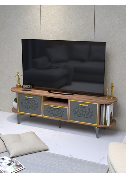Tv Sehpası Mira 5030 Atlantik Gold 160 cm 35 cm 50 cm