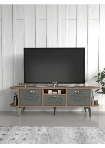 Tv Sehpası Mira Atlantik 5031 Gümüş 160 cm 35 cm 50 cm