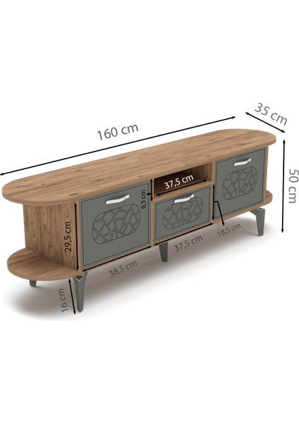 Tv Sehpası Mira Atlantik 5031 Gümüş 160 cm 35 cm 50 cm fiyatları
