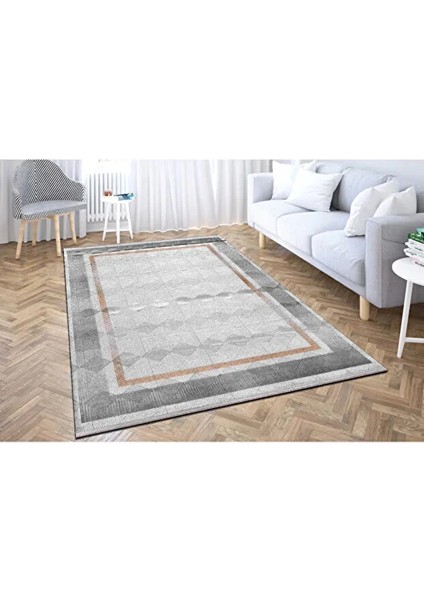 Elegance 1065 Krem Gri Halı Modern Klasik Desenli Viskon Doğal Iplik Bambu Halı Tozu Az Salon fiyatları