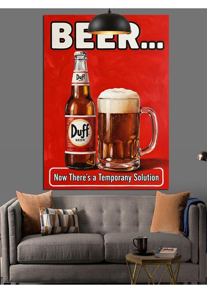 Bira Reklamı Retro Poster Dekoratif Kanvas - Mdf Ahşap Tablo
