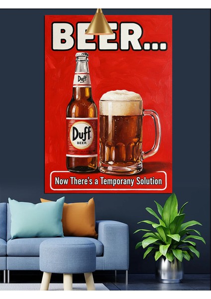 Bira Reklamı Retro Poster Dekoratif Kanvas - Mdf Ahşap Tablo fiyatları