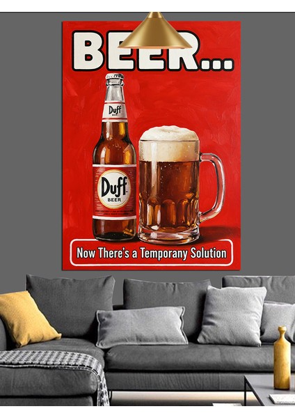 Bira Reklamı Retro Poster Dekoratif Kanvas - Mdf Ahşap Tablo fırsatları
