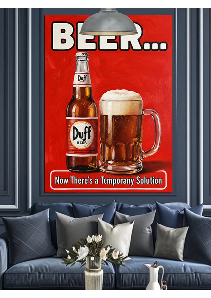 Bira Reklamı Retro Poster Dekoratif Kanvas - Mdf Ahşap Tablo indirimleri