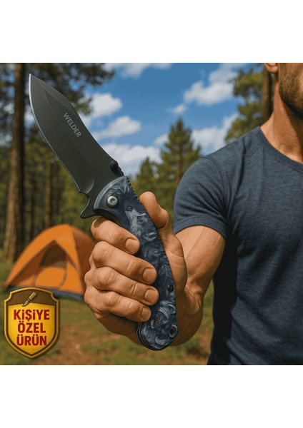 Ejderha Figürlü Fiber Saplı Isme Özel Yazılı 9CR18MOV Kalite Paslanmaz Çelik Avcı ve Kamp Bıçağı fiyatları