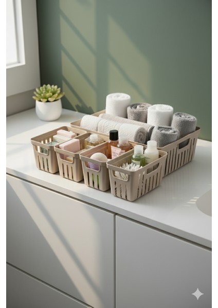 5 Parça Banyo Dolap Içi Düzenleyici Bej fiyatları