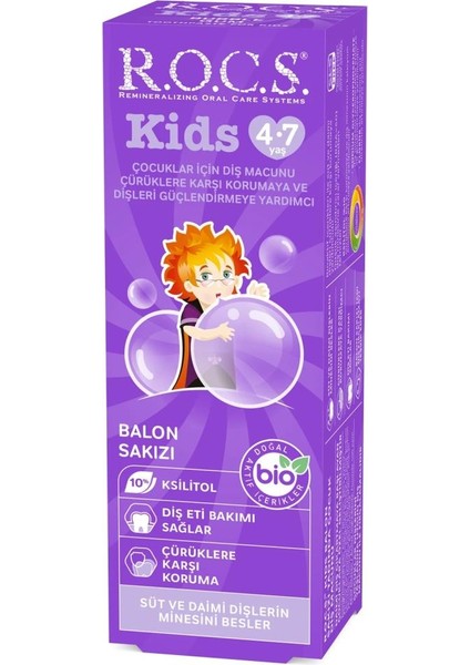 .kids Diş Macunu 35ML 4-7 Yaş Sakız