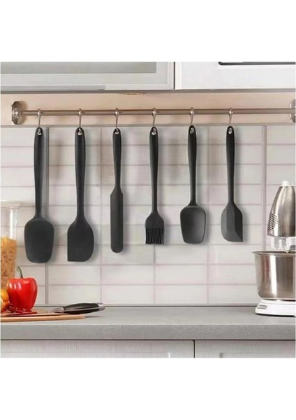 6'lı Takım Yanmaz Yapışmaz Mutfak Pasta Silikon Yumurta,fırçası,kaşık,bıçak,spatula Set