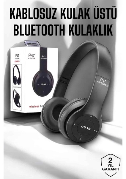 Bfs Kulak Üstü Tf Kart ve Aux Destekli Ergonomik Bluetooth Kulaklık