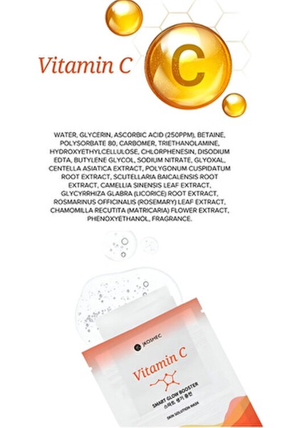 Kağıt Yüz Maskesi Vitamin C Özütü ile Cildin Parlaklığını Geri Kazandırır