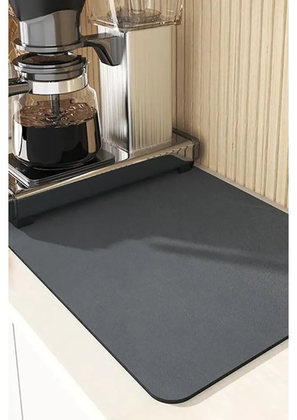 Mutfak Tezgah Üstü Bulaşık Kurutma Matı Tezgah Üstü Mikrofiber Bulaşıklık Su Emici Mat Siyah 35X50CM indirimleri
