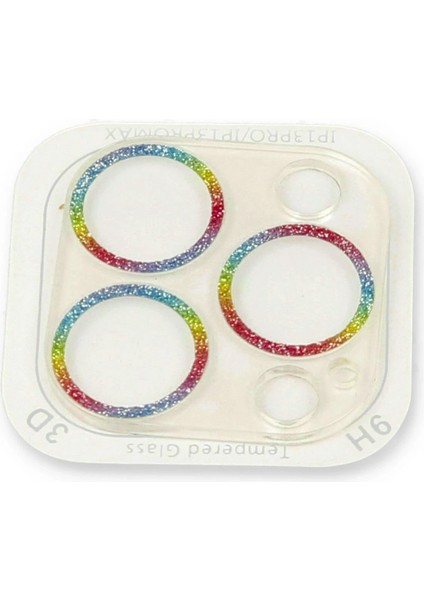 iPhone 13 Pro Max Shine Kamera Lens Koruma Cam - RAINBOW-(5796) - I37H85N6-6A64VS fiyatları