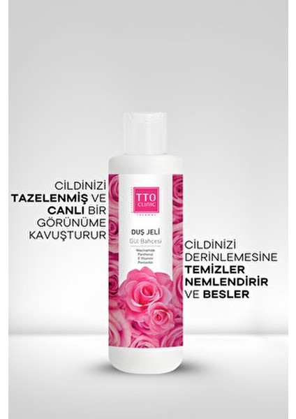 Clinic Duş Jeli Gül Tazeliği Aromaterapi Etkisiyle 250 ml Cilt Bakımı İçin