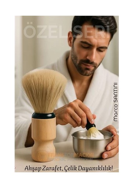 Bfs Klasik Tıraş Seti – Ahşap Saplı Fırça & 304 Paslanmaz Çelik Tıraş Tası