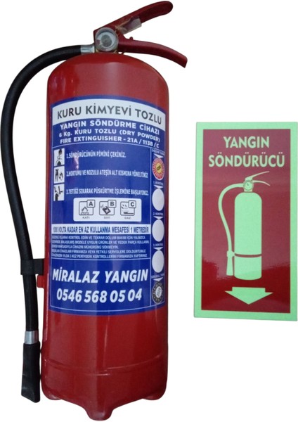 Sistaş Yangın Kuru Kimyevi Tozlu Yangın Söndürme Cihazı 6 kg