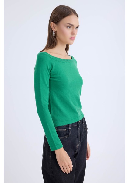Kayık Yaka Uzun Kol Triko Bluz fiyatları