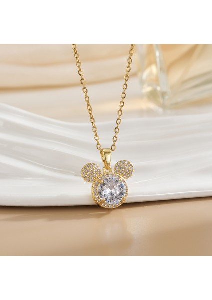 Yeni Bakır Kaplama Mikro-Set Zirkon Metin Tasarımı Moda Basit ve Çok Yönlü Kolye Ucu Kolye (Yurt Dışından)