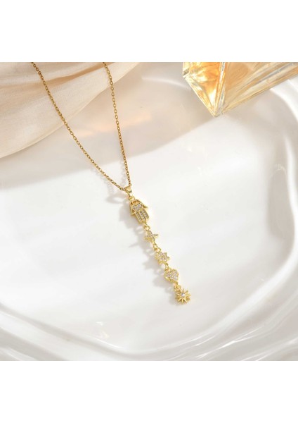 Yeni Kıdemli Işık Duygusu Lüks Titanyum Çelik Kolye Kadın Niş Tasarım Baharatlı Kız Inci Köprücük Kemiği Zinciri Moda Yüz Aksesuarları ile (Yurt Dışından)