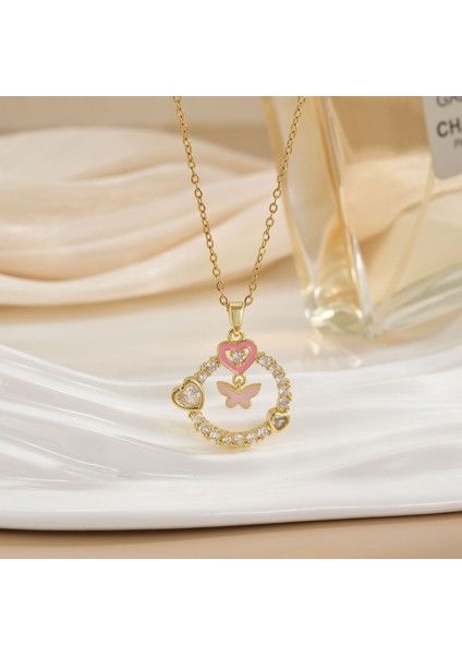 Yeni Kolye Kadın Dönebilen Çiçek Titanyum Çelik Niş Tasarım Duygusu Basit Moda Trendi Yüz Mizaç Köprücük Kemiği Zincir Takı (Yurt Dışından)